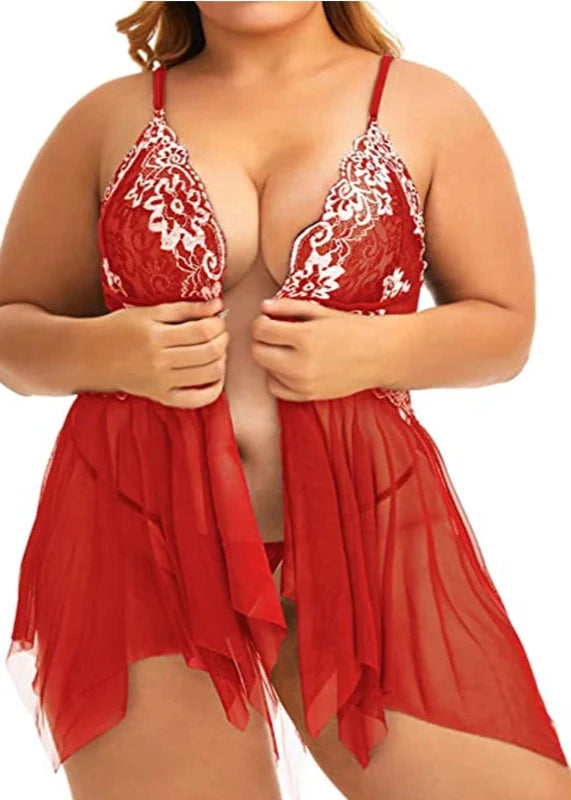 Chemise Babydoll en Dentelle Grande Taille - Nuisette Sexy