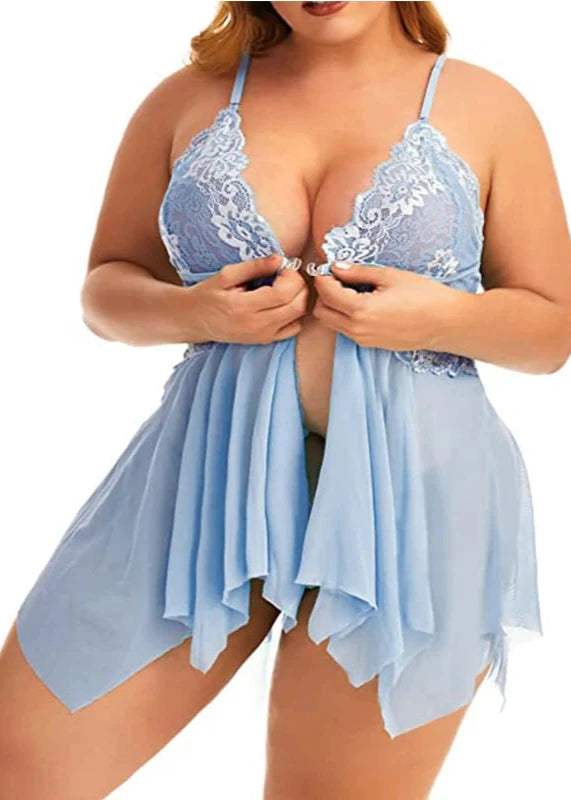 Chemise Babydoll en Dentelle Grande Taille - Nuisette Sexy