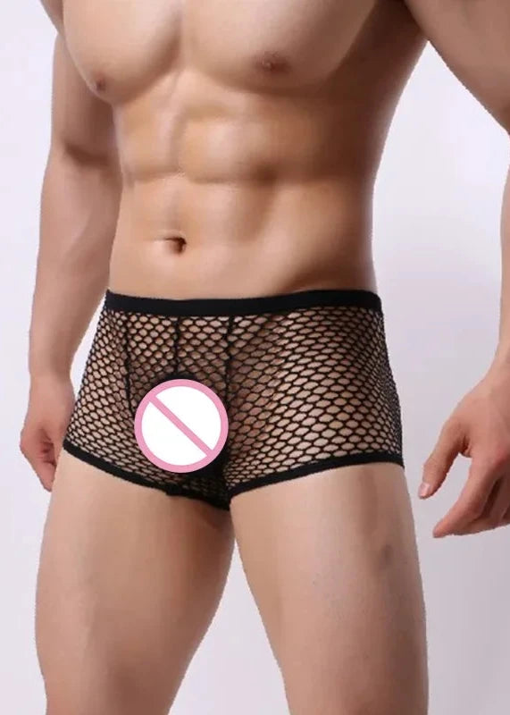 Boxers Transparents en Maille Audacieux pour Hommes